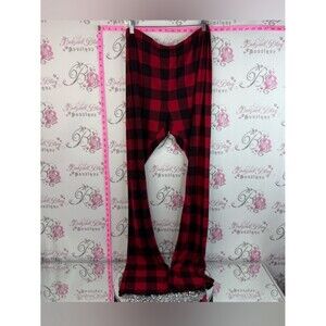 J&M- Women’s Flared Red and Black Buffalo Plaid Pajama Pants